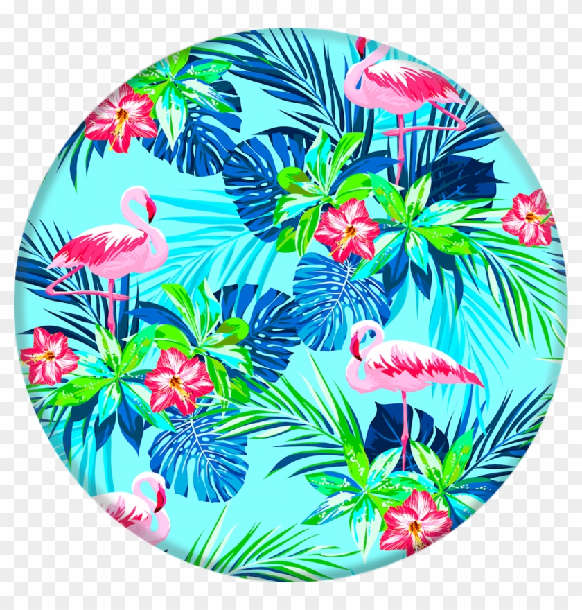 Rainforest Flamingos Popsocket - Papier Peint Avec Flamant Rose Clipart #4105217