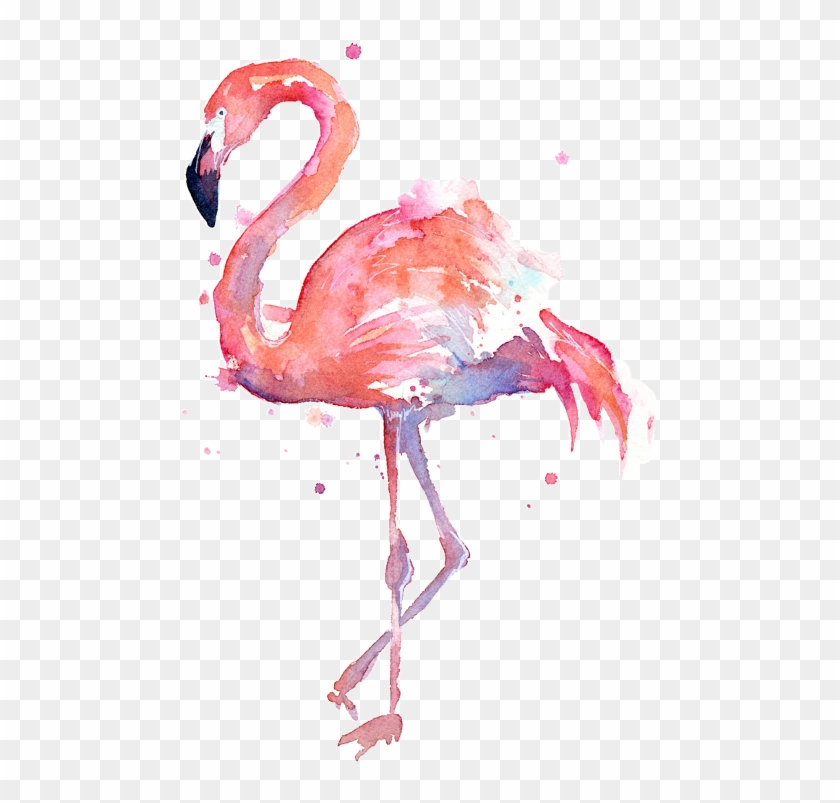 Flamingo Clipart Jpeg - Flamingo Watercolor Painting - Png Download #4105462