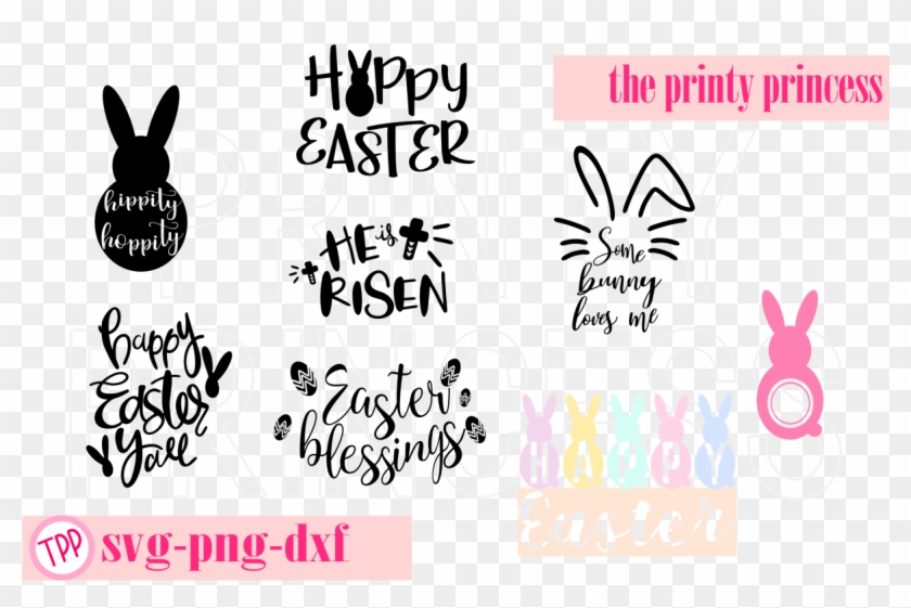 Happy Easter Bunny Svg Design File Svg Png Dxf Example - Happy Easter Svg Free Clipart