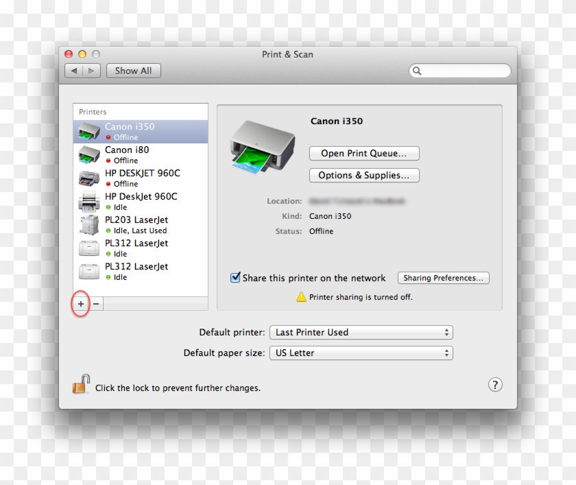 Click The On The Bottom Left To Add A Printer Clipart #4107566