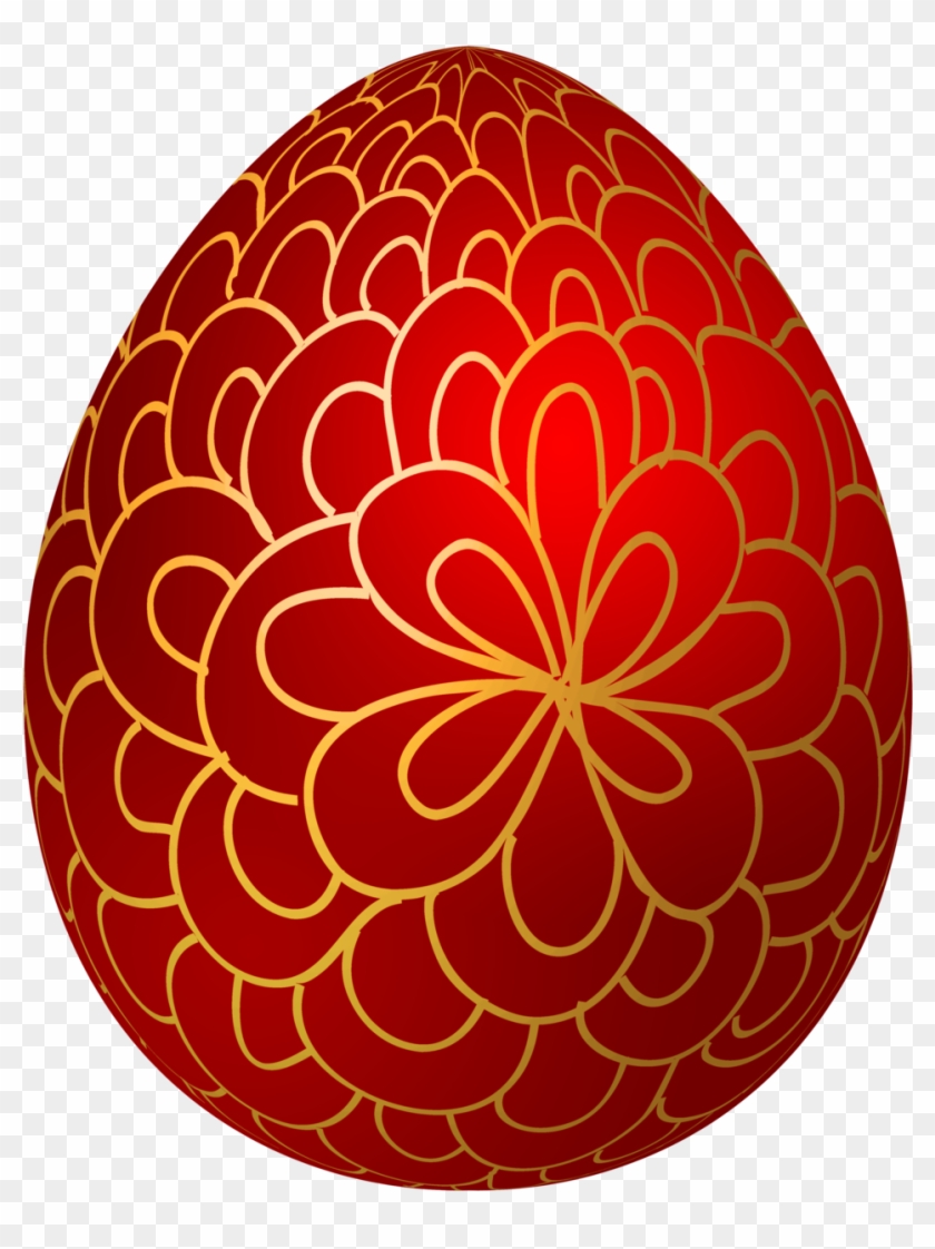 Red Decorative Easter Egg Png Clip Art Banner Stock - Decorated Easter Eggs Clip Art Transparent Png #4107655
