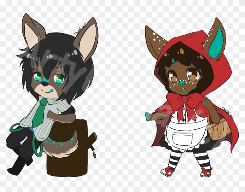 Little Red And The Big Bad Wolf - Cartoon Clipart