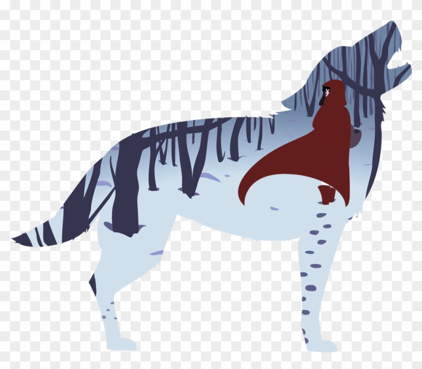 Red Wolf - Artist Unknown - Red Riding Hood Vector Clipart