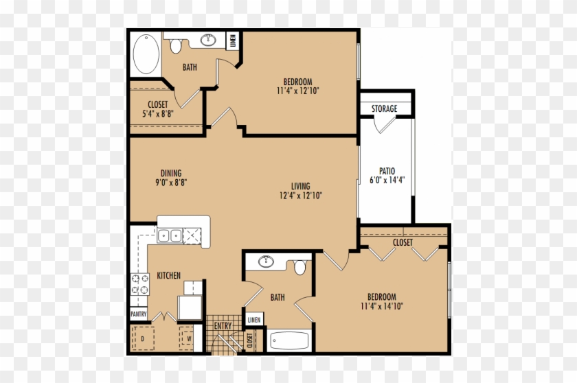 225 Fluor Daniel Dr Floor Plan B2 1052 Sq Ft - Floor Plan Clipart