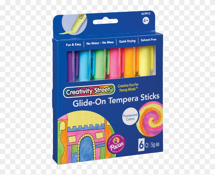Tempera Sticks Glide-on Fluor 6/pk - Plastic Clipart #4108741