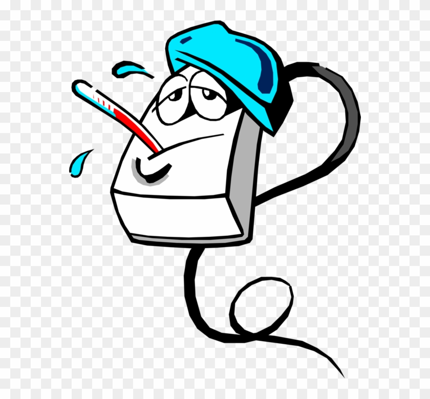 Vector Illustration Of Anthropomorphic Computer Mouse Clipart #4108768