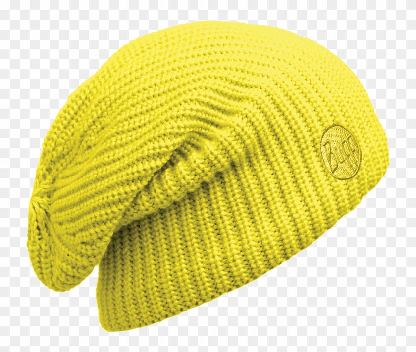 Knitted & Polar Slouchy Hat Drip Yellow Fluor - Knit Cap Clipart #4108770