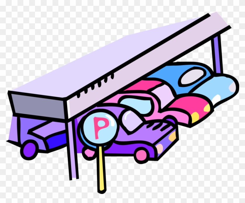 Vector Illustration Of Automobile Motor Vehicles Parked - Parking Lot For Questions Clipart