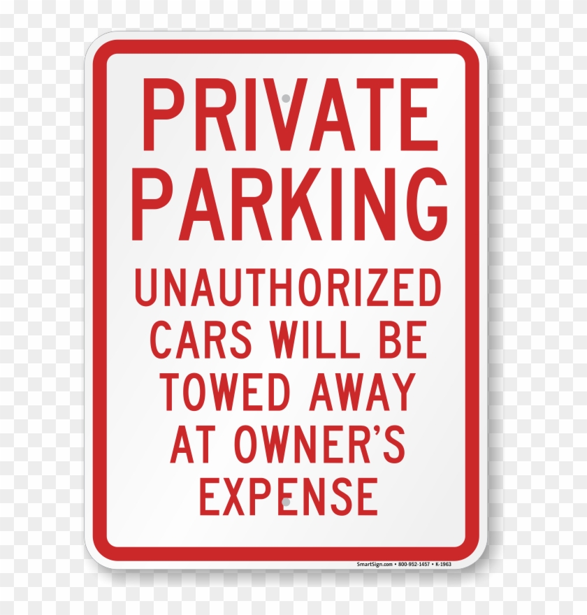Private Parking Signs - Private Parking Tow Away Zone Clipart