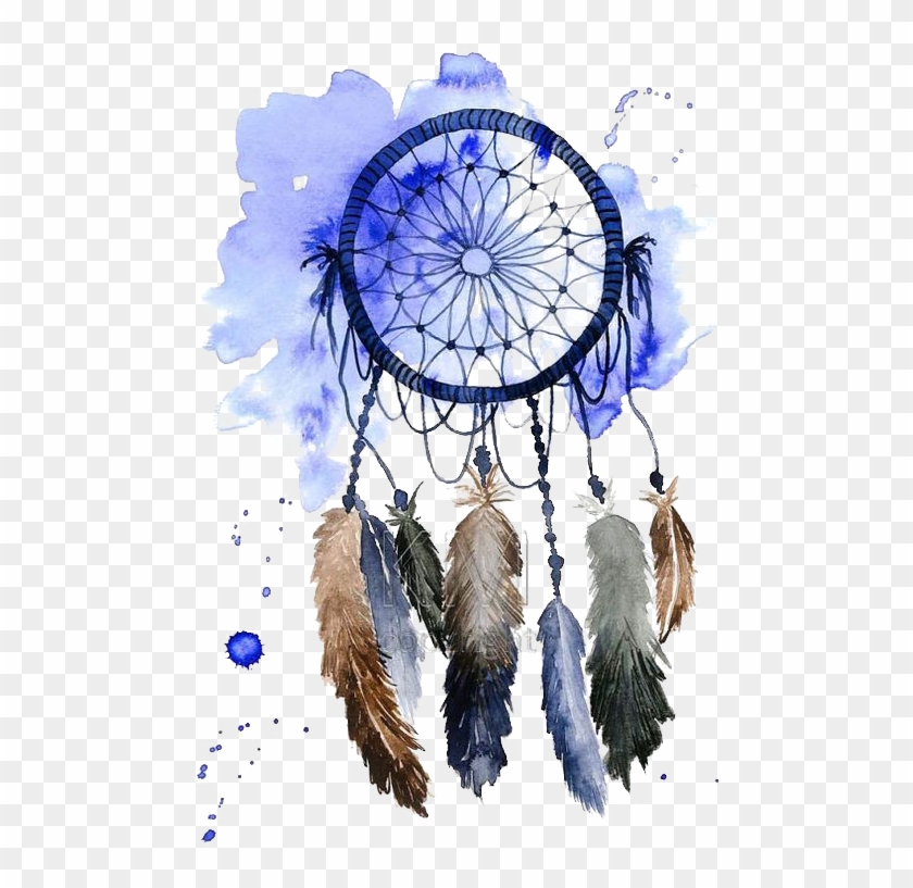 Courage Drawing Boho Dreamcatcher - Blue Dream Catcher Png Clipart #4109272