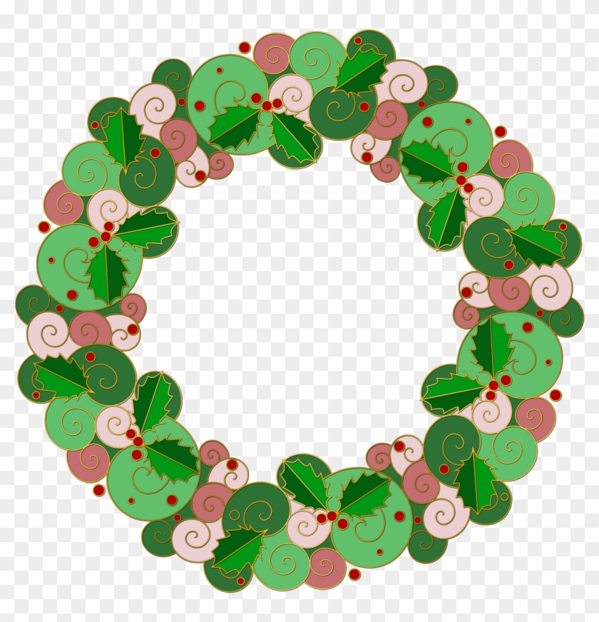 Holly Wreath Png - Christmas Wreath Cartoon Transparent Background Clipart #4109551
