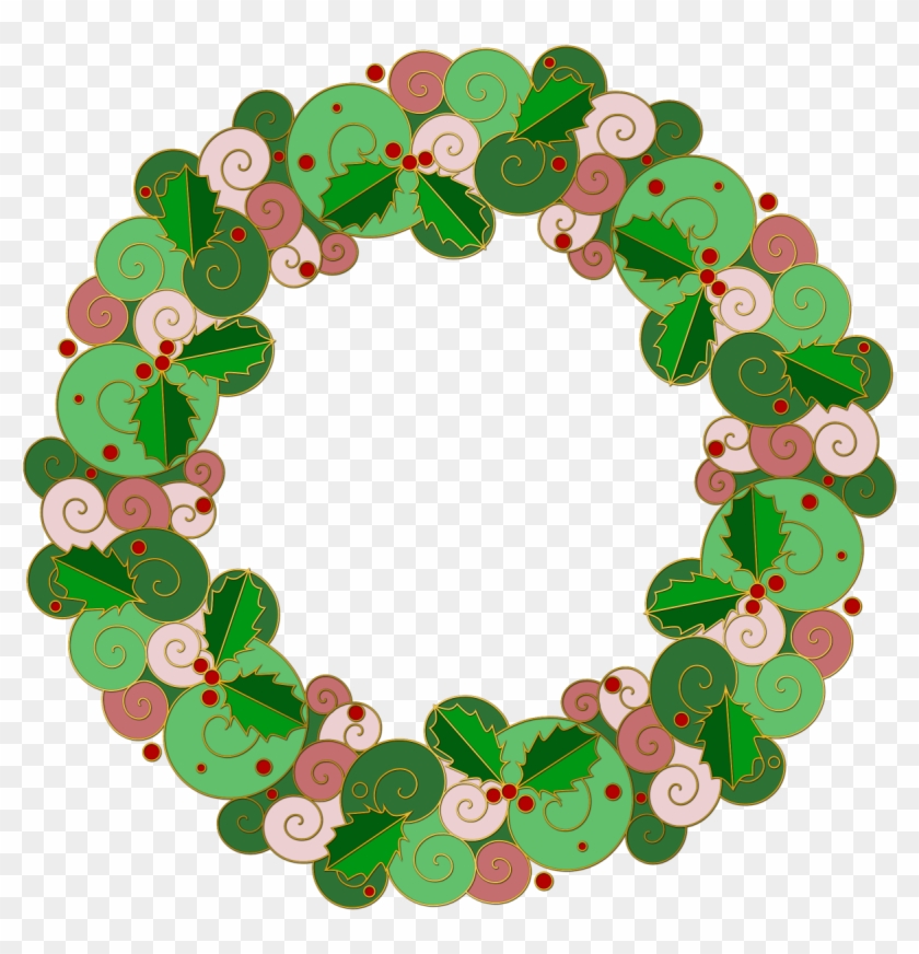 Holly Wreath Png - Christmas Wreath Cartoon Transparent Background Clipart