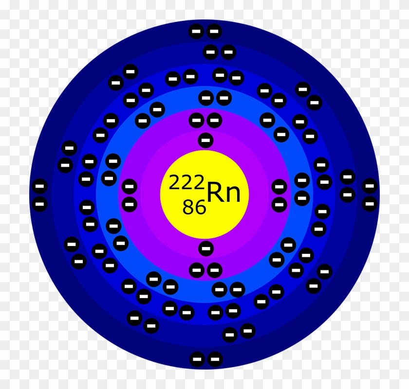Model Diagram Radioactive Gas Atom Atomic Radon - Bohr Model Clipart