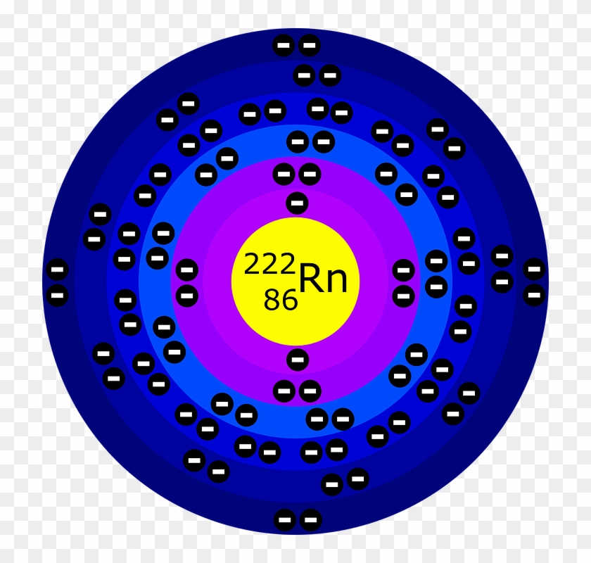 Model Diagram Radioactive Gas Atom Atomic Radon - Bohr Model Clipart #4110505