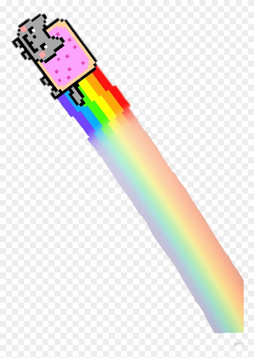 #nyancat #cat #rainbow #pixel - Rainbow Clipart #4110637