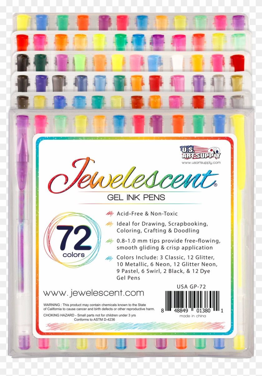 72 Color Gel Ink Pen Set With Removable Organizer Trays - Art Clipart