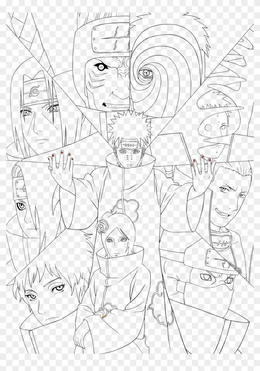 Free Printable Naruto Coloringes For Kids In Projectelysium - Naruto Coloring Pages Akatsuki Clipart #4111762