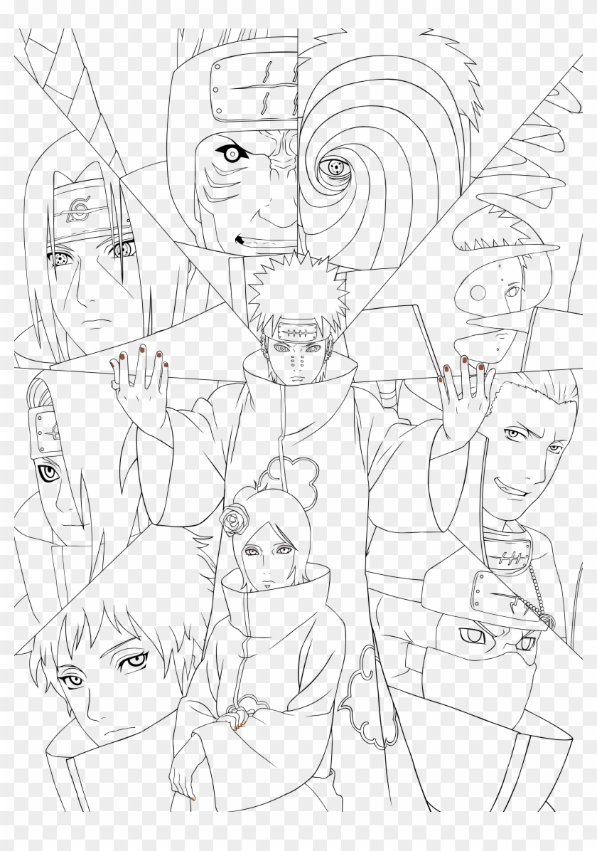 Free Printable Naruto Coloringes For Kids In Projectelysium - Naruto Coloring Pages Akatsuki Clipart