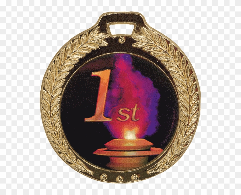 2 5/8" Wreath Insert Holder Medal - Badge Clipart