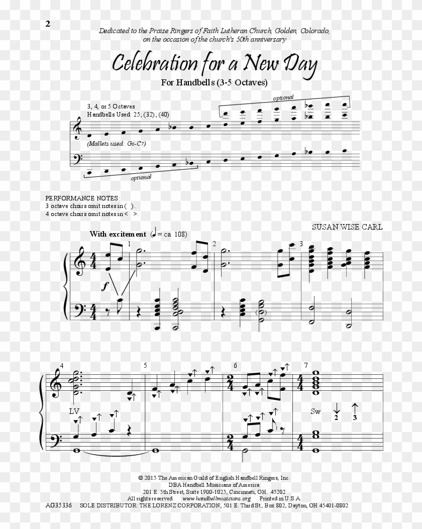 Click To Expand Celebration For A New Day Thumbnail - Sheet Music Clipart #4112688