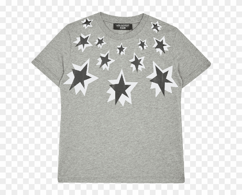 Gray Star Print T-shirt - Sweater Clipart