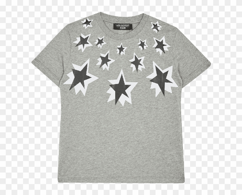 Gray Star Print T-shirt - Sweater Clipart #4113178