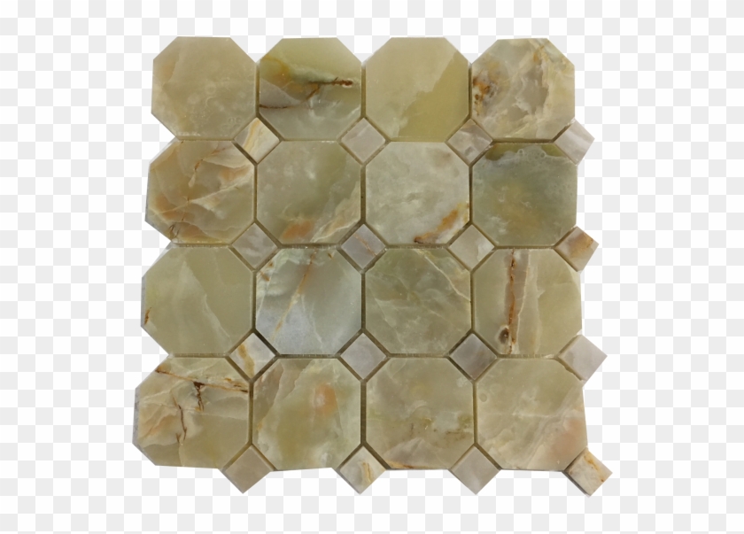 Aqua White Onyx Octagon Mosaic With Same Color Dot - Tile Clipart #4113500
