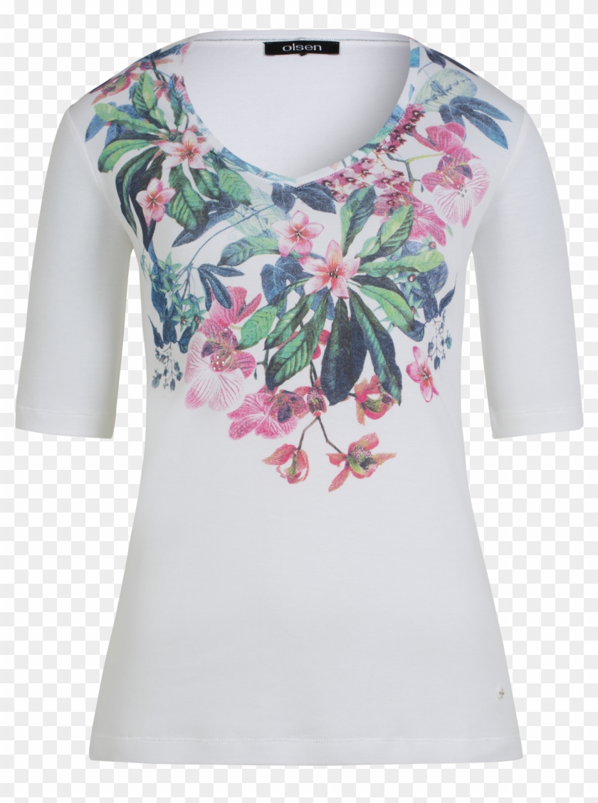 T-shirt Flower Print - Blouse Clipart #4113900