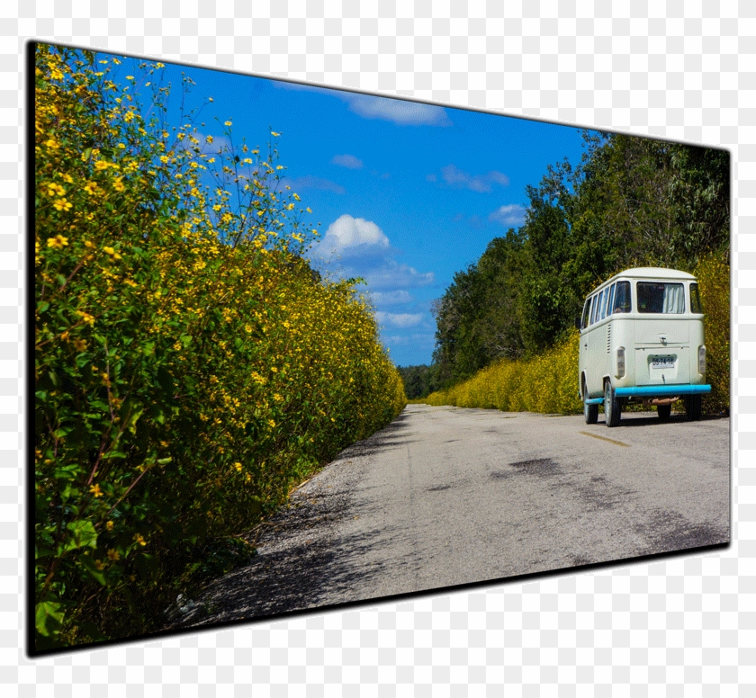 Hippie Van Flower Power Canvas Print - Street Clipart