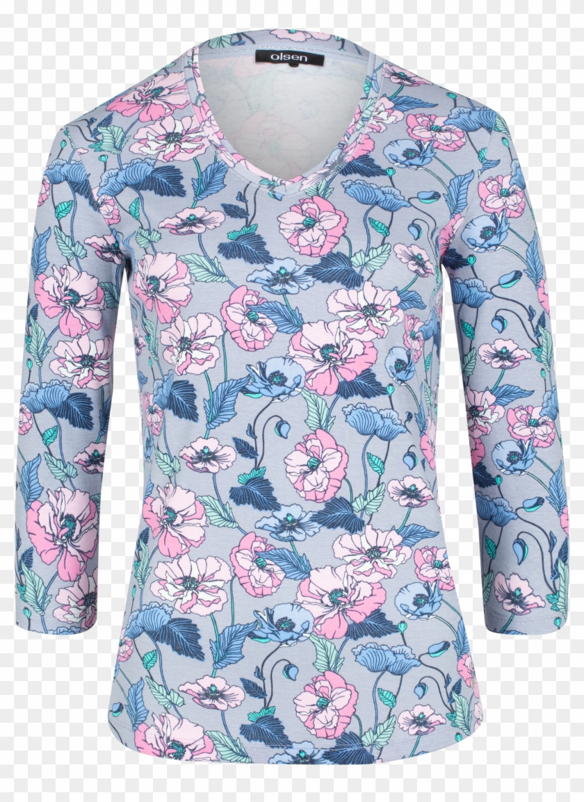 T-shirt Flower Print - Shirt Clipart #4114028