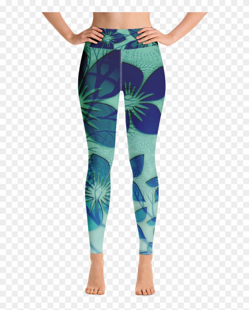 Flower Print Yoga Leggings - Leggings Clipart