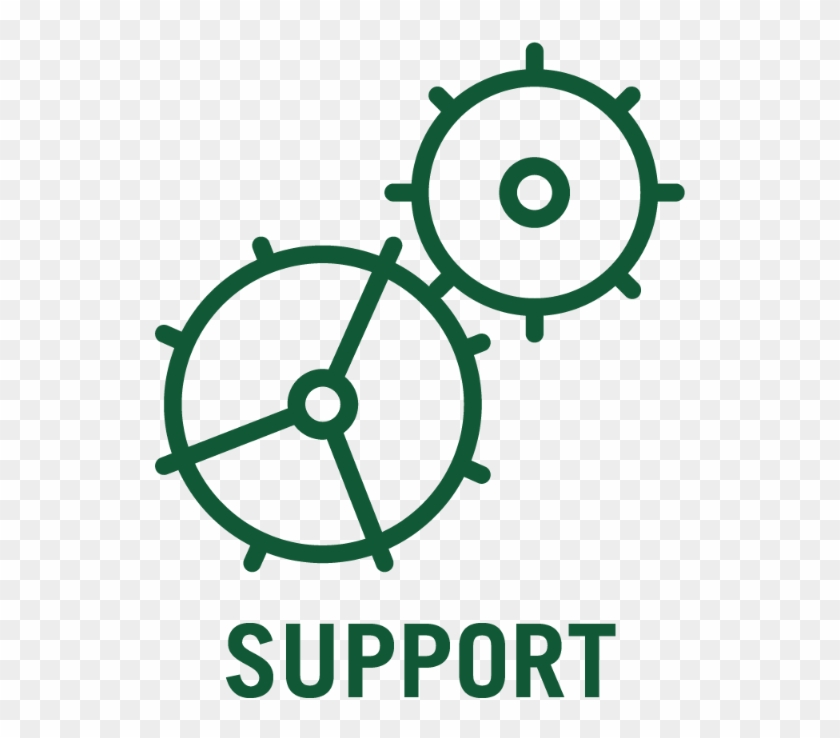 Support And Gears Icon - Icon Clipart