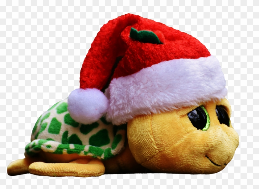 Christmas,turtle,soft Toy,cute,santa Hat,funny,christmas - Schildkröte Weihnachten Clipart #4115727