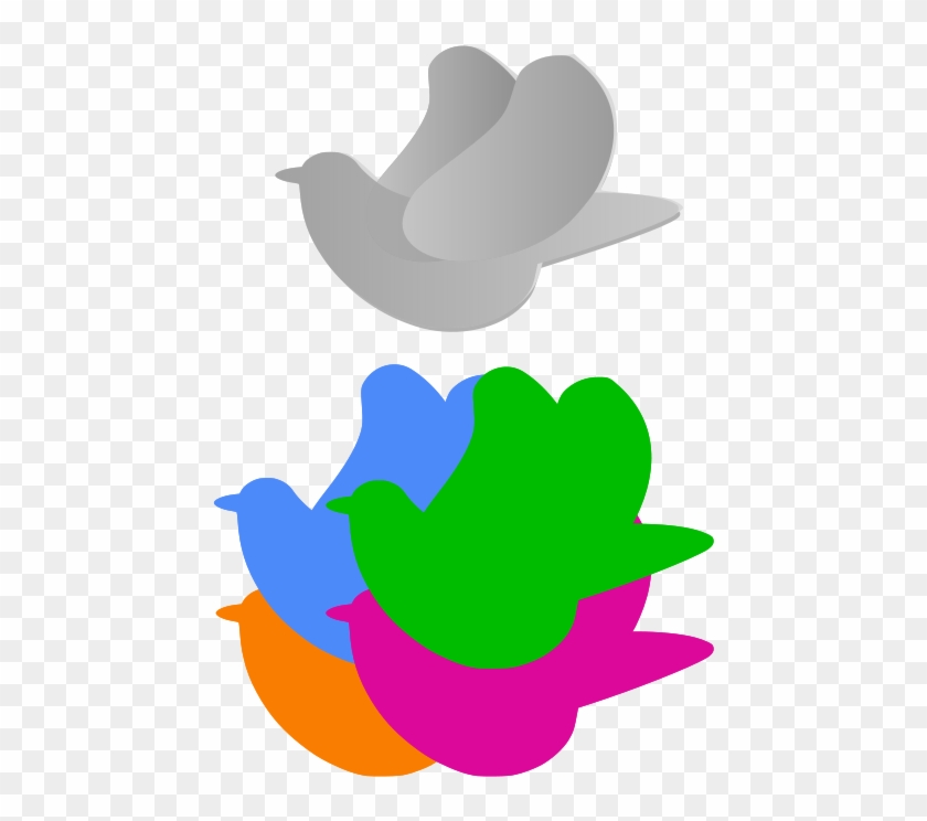 5 Palomas - Palomas Animadas De Colores Clipart