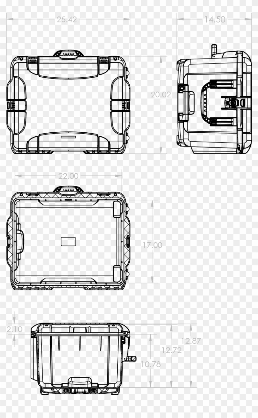 Dimensions Of The Nanuk 960 Dji Ronin-mx Hard Case - Technical Drawing Clipart