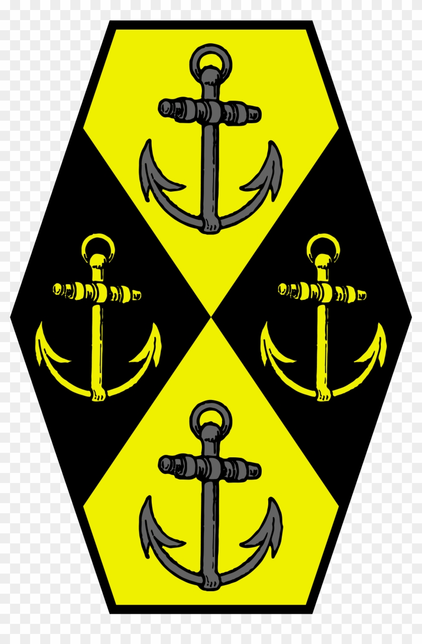 Sable Two Anchors Or, Per Saltire Or Two Anchors Sable - Cross Clipart #4118046