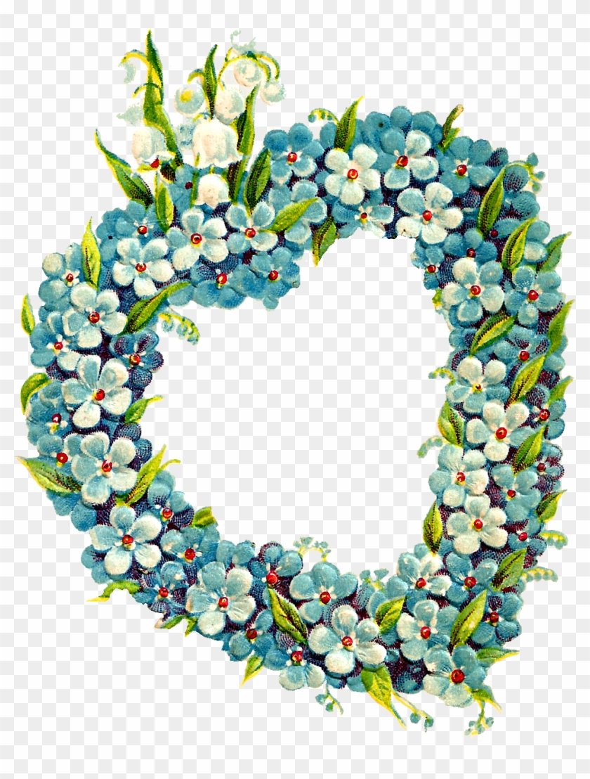 Flowers Heart Frame Digital Border Image - Picture Frame Clipart