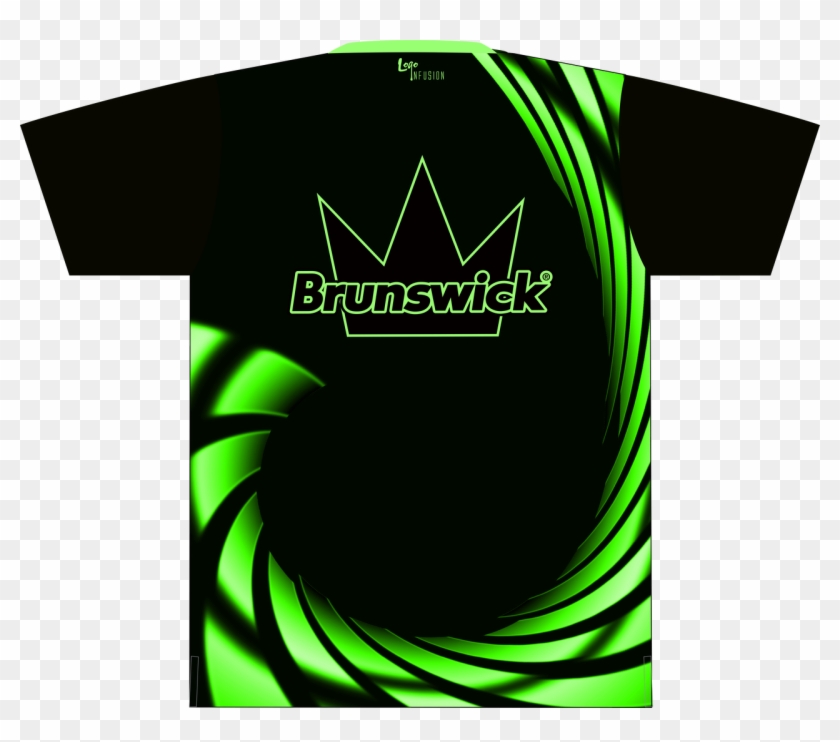 Brunswick Black/green Swirl Dye-sublimated Shirt - T Shirt Design Sublimation Clipart #4118329