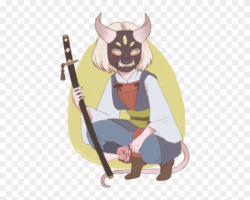 She Doesn't Have A Name, Or A Campaign I'm Actually - Tiefling Samurai Clipart #4118856