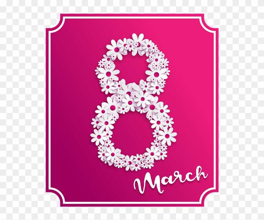 Flowers March 8 Symbol Composition Congratulation - International Women's Day Clipart