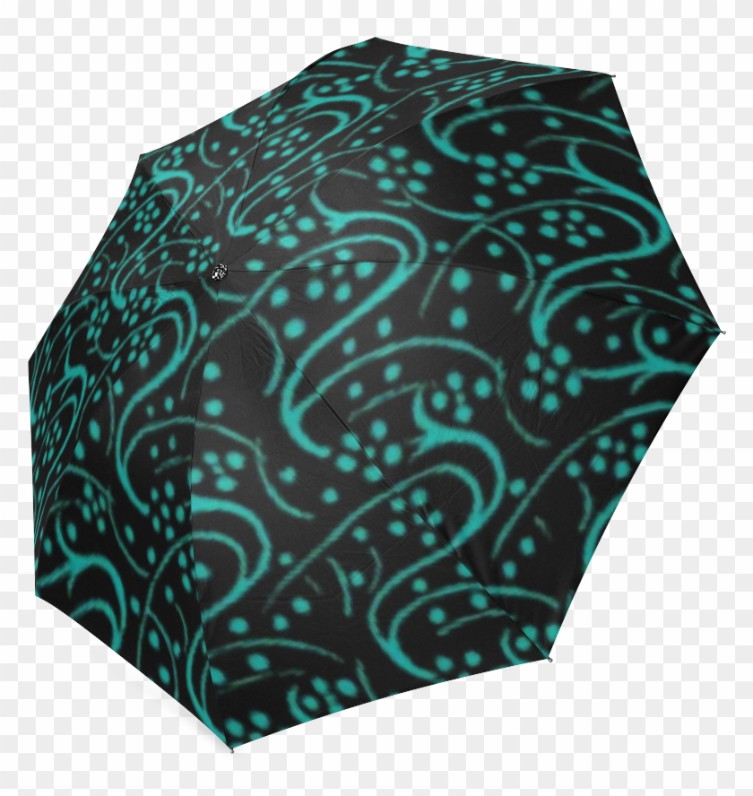 Vintage Swirl Floral Teal Turquoise Black Custom Auto - Umbrella Clipart