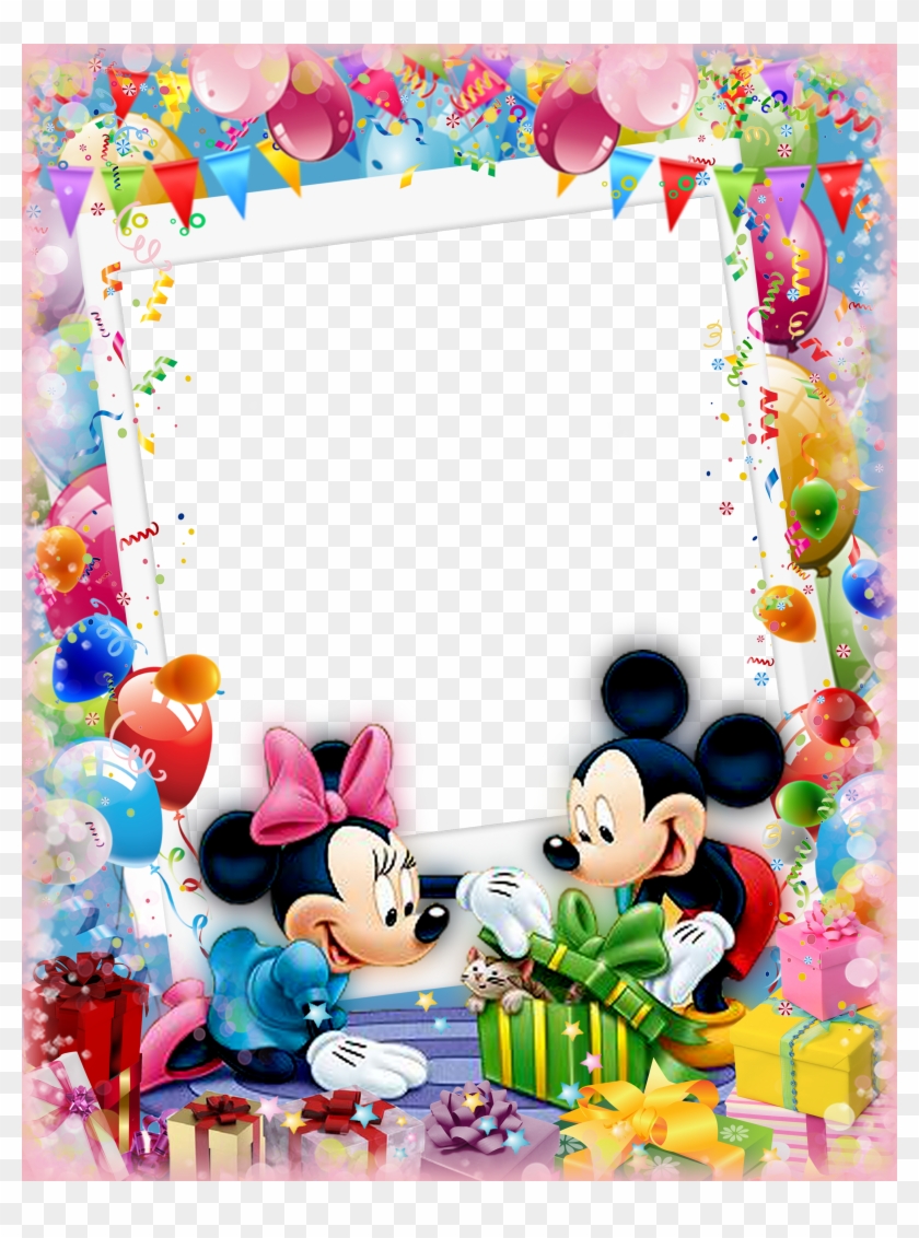 Mickey Mouse And Friends, Mickey Minnie Mouse, Disney - Border Birthday Photo Frames Clipart #4119247