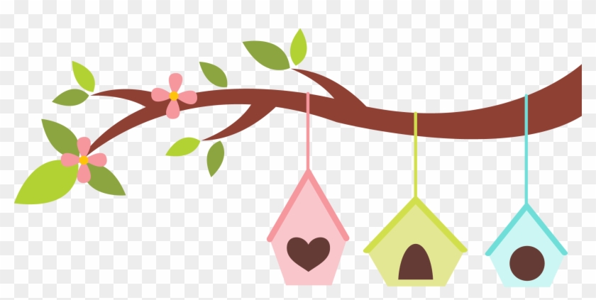 Galhos Com Passarinhos Png - Cute Birdhouse Clipart Transparent Png