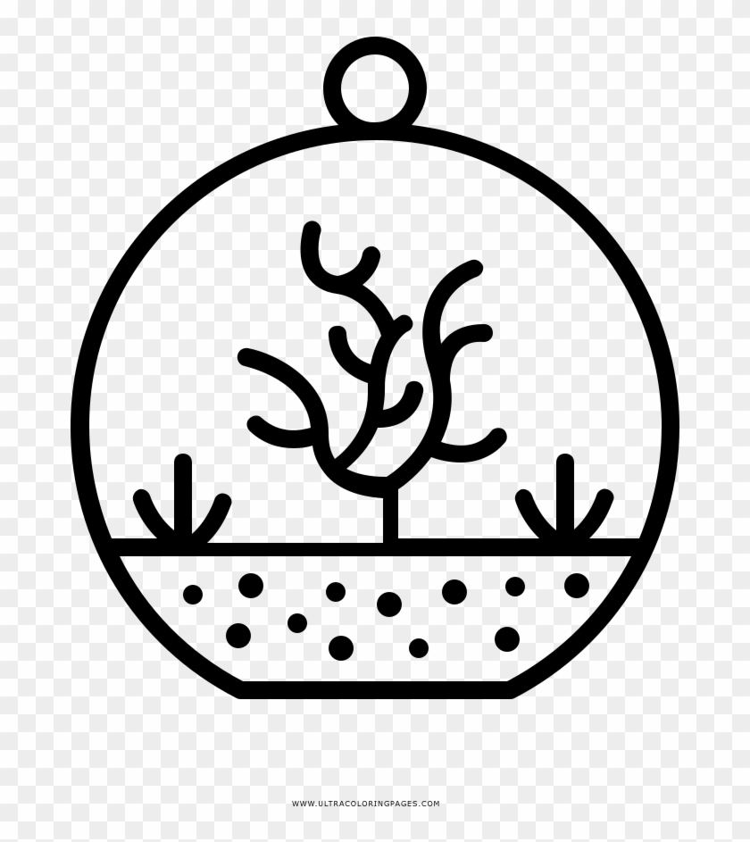 Acuario Página Para Colorear - Terrarium Icon Clipart #4121298