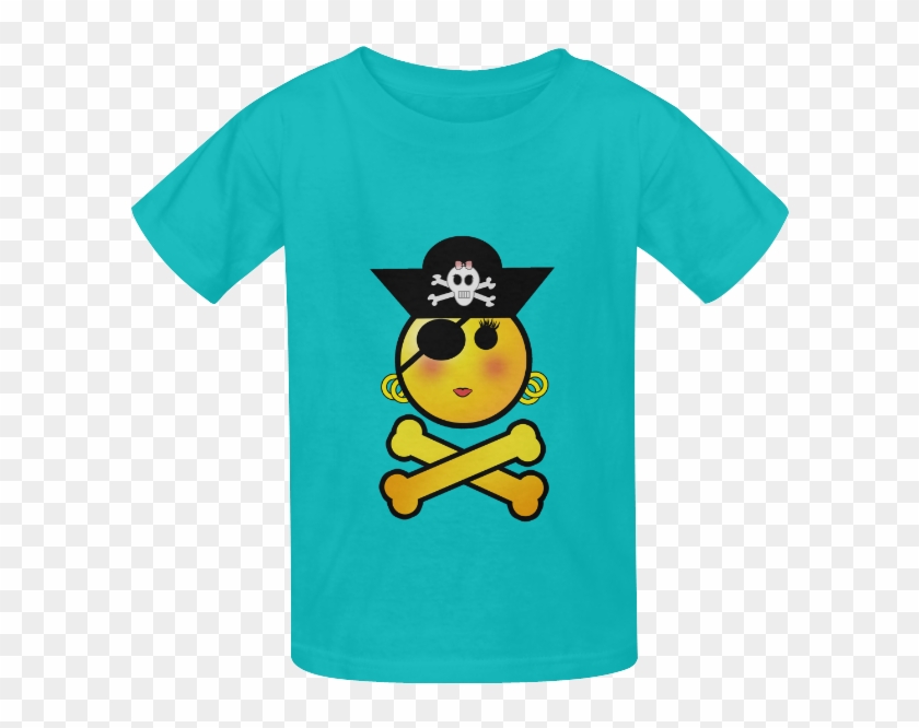 Smiley Emoji Girl Kid's Classic T-shirt - T-shirt Clipart #4121302