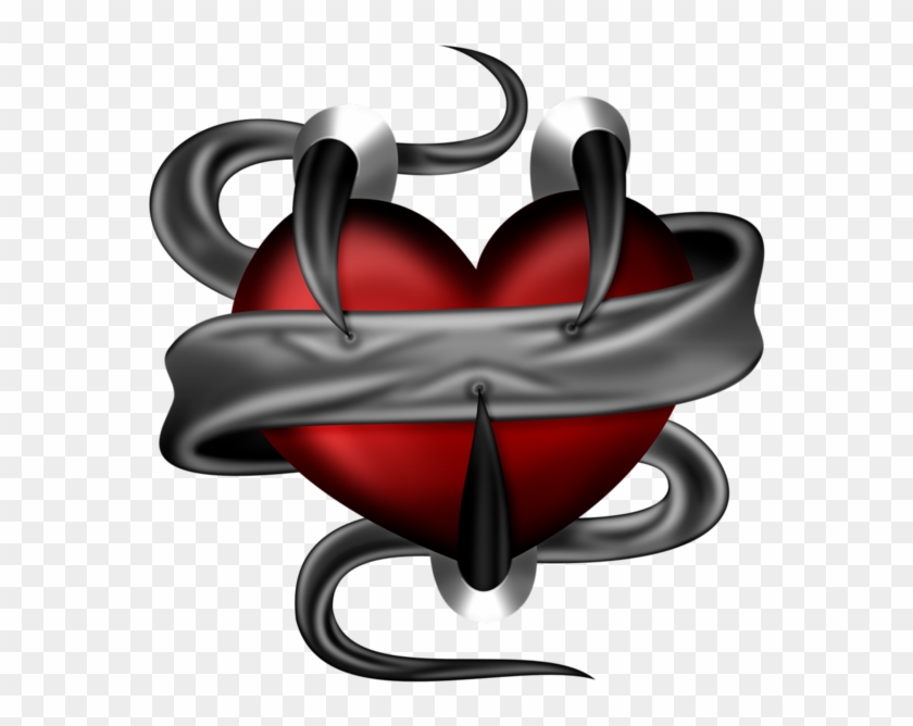 Tubes Coeurs Heart Tat, Dead Inside, Inside Me, Redneck - Clawed Heart Clipart #4121335