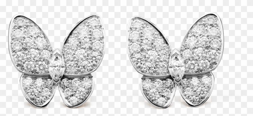 Two Butterfly Earrings - Van Cleef & Arpels Butterfly Earrings Clipart