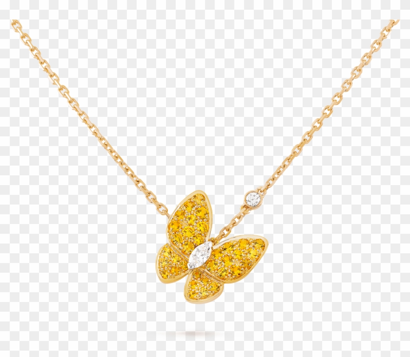 Two Butterfly Pendant - Van Cleef Butterfly Necklace Clipart