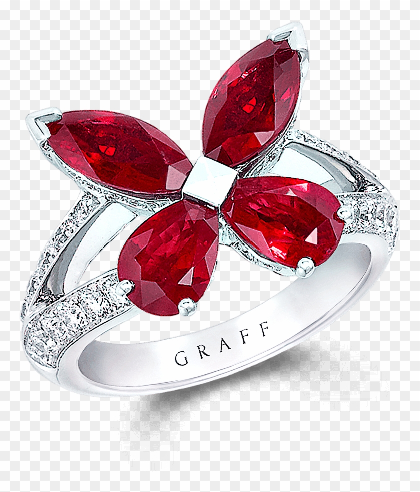A Graff Classic Butterfly Ruby And Diamond Ring With - Graff Butterfly Ring Clipart #4123155