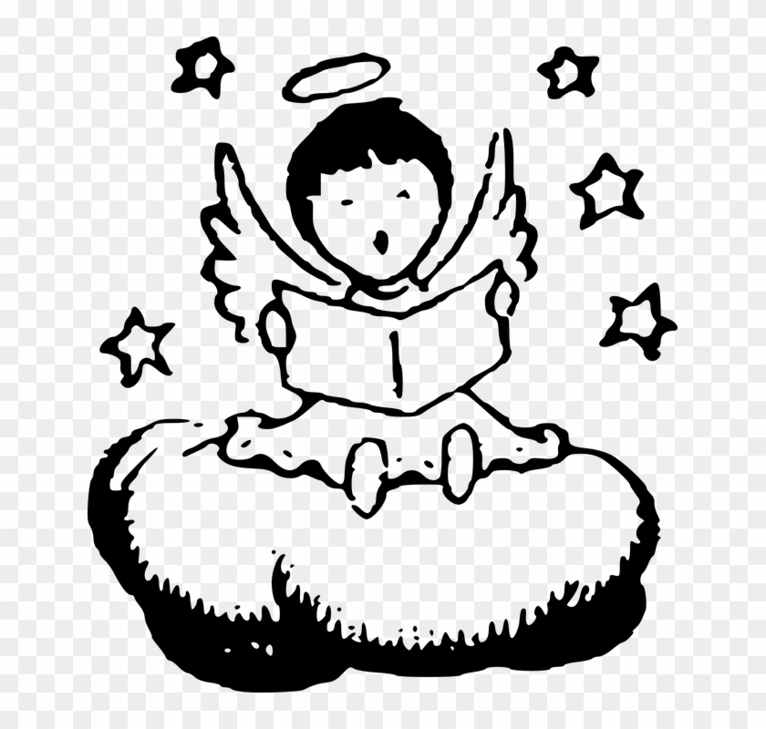 Baby Angel Png Black And White Transparent Baby Angel - Boy Angel Clip Art Black And White